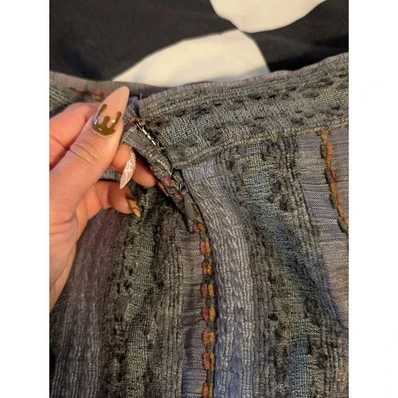 Rachel Comey Textured Striped Mini Skirt Gray Multi Color Accent Size XS‎ - Picture 6 of 8